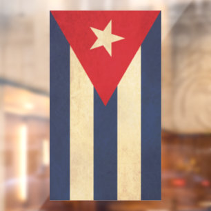 Vinilos Para Cristales Diseño Vintage de la Bandera de Cuba