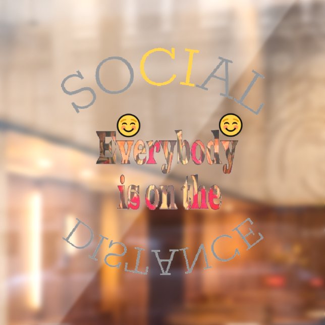 Vinilos Para Cristales Distancia social divertida (Hoja 2)