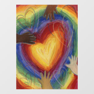 Vinilos Para Cristales Diversidad Corazones de la ventana de la DEI Inspi
