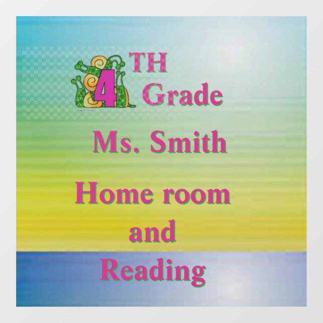 Vinilos Para Cristales Diversión para el salón de clase de 4to grado 6” X (Hoja)