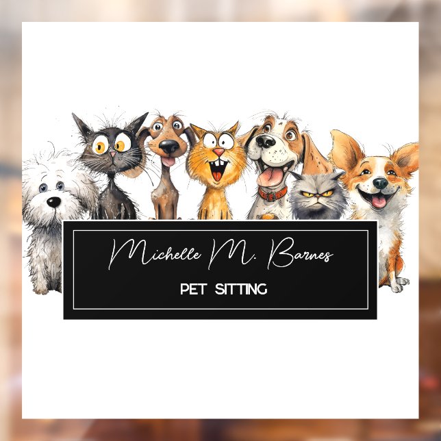 Vinilos Para Cristales Divertido Loco Cuidador Profesional de Gatos Perro (Hoja 2)