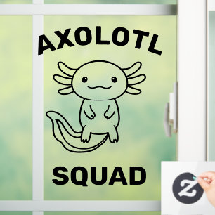 Vinilos Para Cristales Divi squad de Axolotl lindo y divertido Fiesta edi