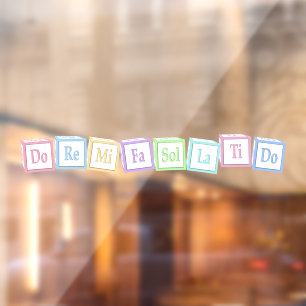 Vinilos Para Cristales "Do Re Mi" Completo Octave Bebés Musicales Bloques