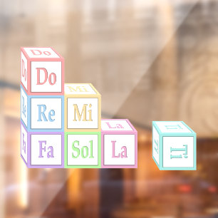 Vinilos Para Cristales "Do Re Mi Fa So La Ti", Bloques Musicales De Bebés