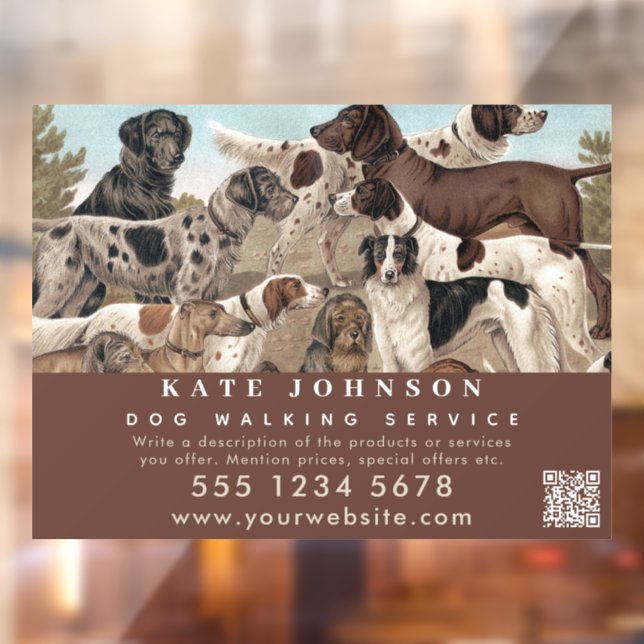 Vinilos Para Cristales Dog Walker Mascota Sitting Animal Care Profesional (Hoja 2)