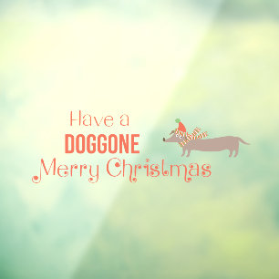 Vinilos Para Cristales Doggone Merry Christmas Weiner Dog