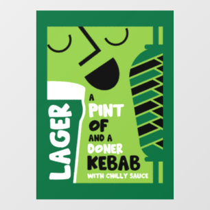 Vinilos Para Cristales Donante inglés Kebab