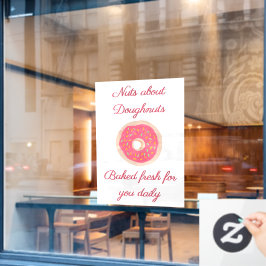 Vinilos Para Cristales Donut rosado lindo con tienda de nogal Sprinkles