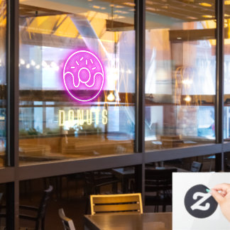 Vinilos Para Cristales Donut Shop Neon