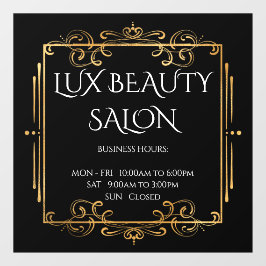 Vinilos Para Cristales Dorado Swirls Black Elegant Horas de Apertura Come