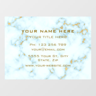 Vinilos Para Cristales Dorado White Marble Golden Text Professional Luxur