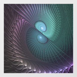 Vinilos Para Cristales Dos espirales colorido arte fractal abstracto mode
