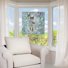 Vinilos Para Cristales Dos Gatos De Vidrio Roto Faux Peeek