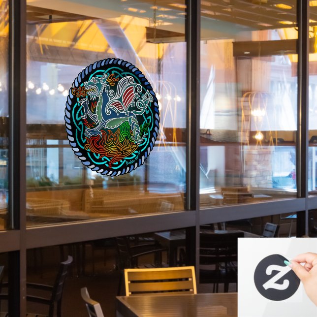 Vinilos Para Cristales Dragon celtique (ventana del restaurante)