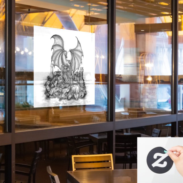 Vinilos Para Cristales Dragón con zombi (ventana del restaurante)