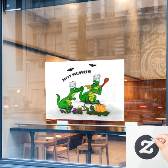 Vinilos Para Cristales Dragones - ¡Feliz Halloween! Hoy cocinaré (Ventana de cafetería)