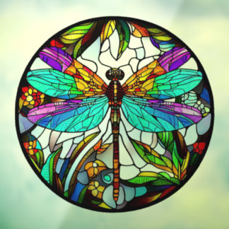 Vinilos Para Cristales Dragonfly Suncatcher con vidrio templado Faux