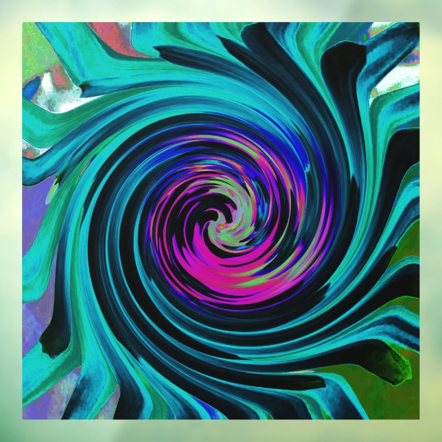 Vinilos Para Cristales Dramático giro retro negro y turquesa (Hoja 3)