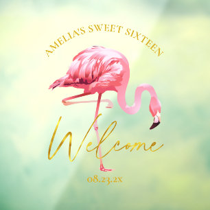 Vinilos Para Cristales Dulce Flamingo Tropical 16 DNI922