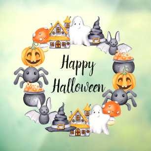 Vinilos Para Cristales Dulce ilustración espeluznante Feliz Halloween
