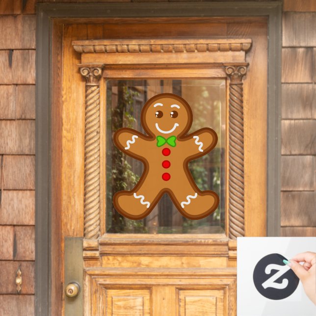 Vinilos Para Cristales dulce XmaS Gingerbread Man (Puerta de casa)