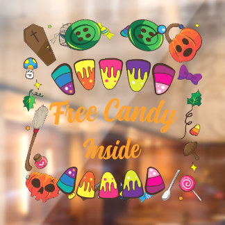 Vinilos Para Cristales Dulces gratis de monstruo de Halloween