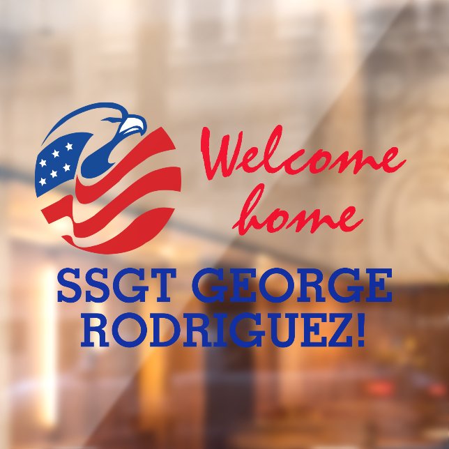 Vinilos Para Cristales Eagle Patriótico Bienvenida Hogar Miembro Militar  (Hoja 2)