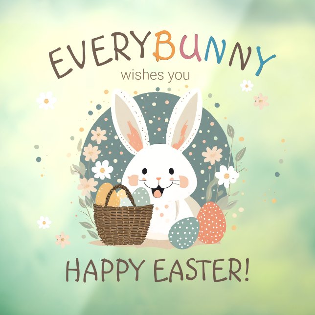 Vinilos Para Cristales Easter Bunny Egg Basket ID1013 (Hoja 3)