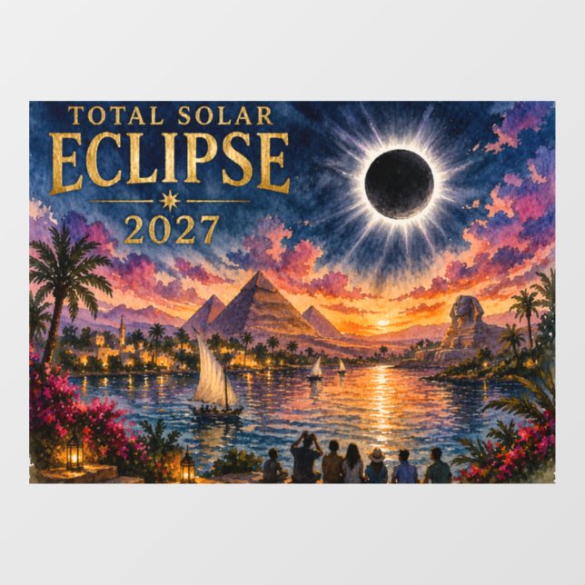 Vinilos Para Cristales Eclipse Total Solar 2027 Egipto (Hoja)