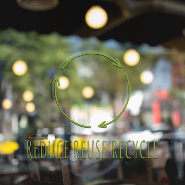 Vinilos Para Cristales Eco “Reducir Reutilizar Reciclar” Verde (Subido por el creador)