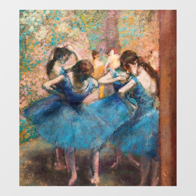 Vinilos Para Cristales Edgar Degas - Bailarinas de azul (Hoja)