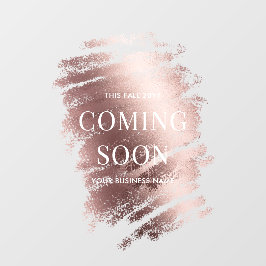 Vinilos Para Cristales Editable Stylish Bronze Business Coming Soon