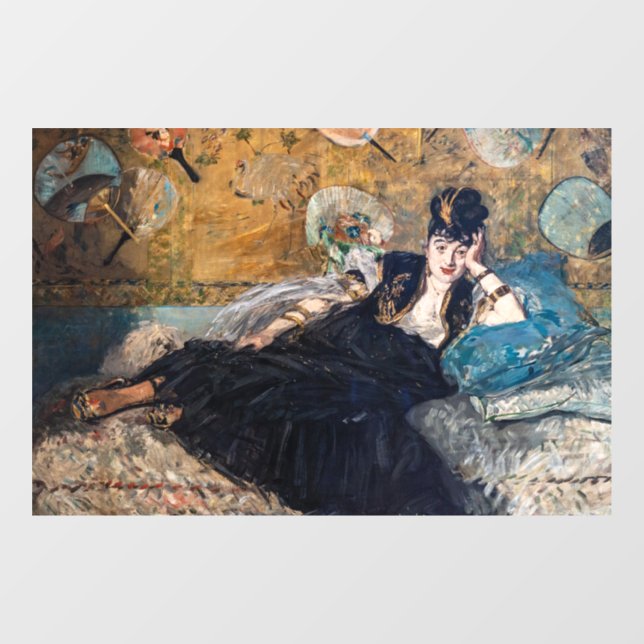 Vinilos Para Cristales Edouard Manet - Dama con Abanicos (Hoja)