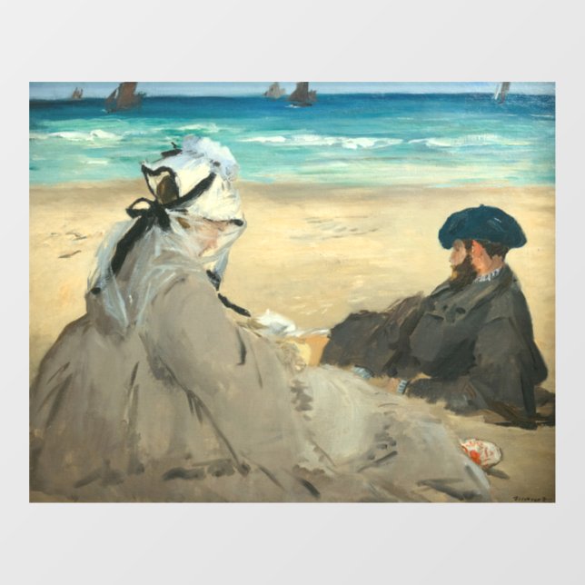 Vinilos Para Cristales Edouard Manet - En la playa (Hoja)