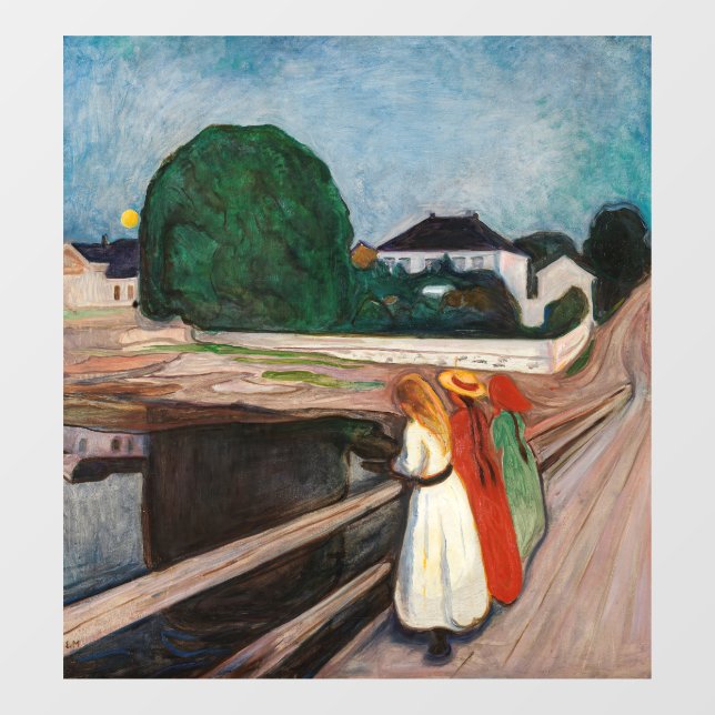 Vinilos Para Cristales Edvard Munch - Los Chicas en el puente (Hoja)