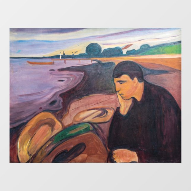 Vinilos Para Cristales Edvard Munch - Melancholy 1894 (Hoja)