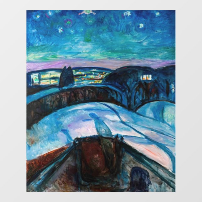 Vinilos Para Cristales Edvard Munch - Noche Starry 1922 (Hoja)