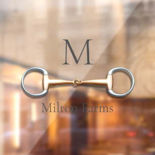 Vinilos Para Cristales Eggbutt Snaffle Bit Ventana Ecuestre Monogramada