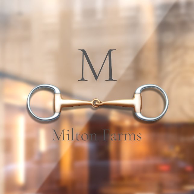 Vinilos Para Cristales Eggbutt Snaffle Bit Ventana Ecuestre Monogramada (Hoja 2)