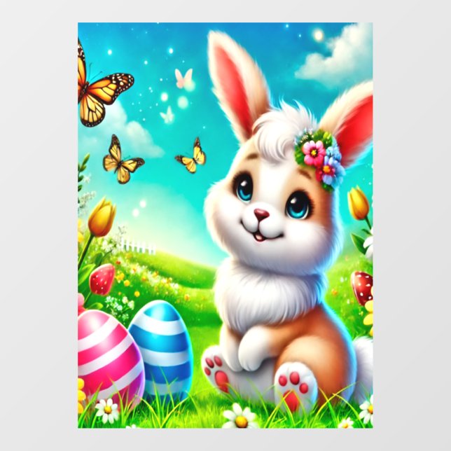 Vinilos Para Cristales Ein glücklicher Hase (Hoja)