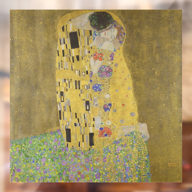 Vinilos Para Cristales El abrazo del beso de los amantes por Gustav Klimt (Hoja 2)