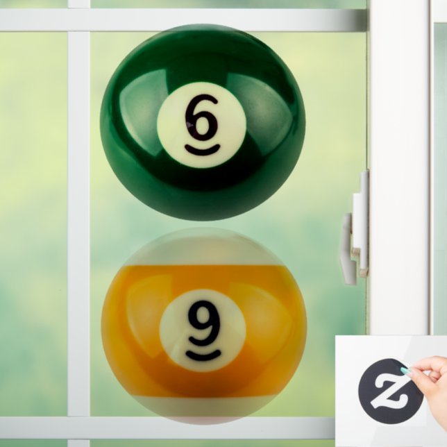 Vinilos Para Cristales El billar duro 69 de SlipperyJoe con una bola de b (Hogar)