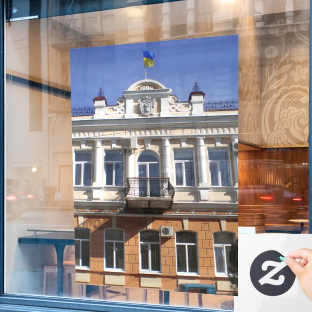 Vinilos Para Cristales El edificio del Ayuntamiento de Melitopol (Ventana de cafetería)