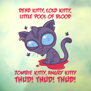Vinilos Para Cristales El frío muerto Angry Zombie Kitty