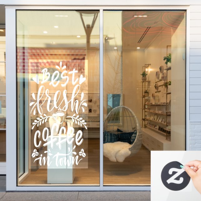 Vinilos Para Cristales El mejor café fresco de la ciudad, la cafetería rú (Ventana de la tienda)