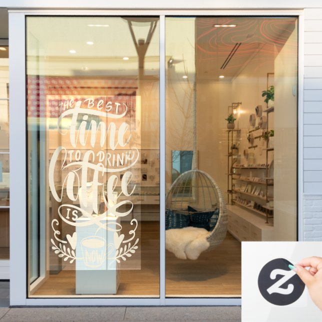 Vinilos Para Cristales El mejor momento para tomar un café, una cafetería (Ventana de la tienda)