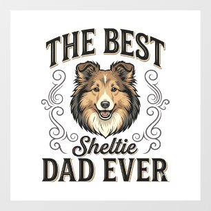 Vinilos Para Cristales El Mejor Papá de Sheltie de Todos los Tiempos Dise