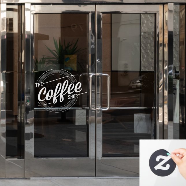 Vinilos Para Cristales El negocio de la cafetería (Puerta de oficina)