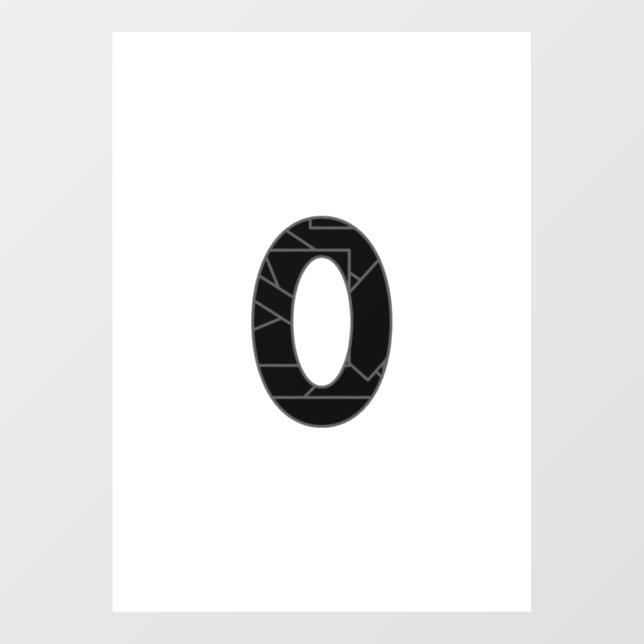 Vinilos Para Cristales El número cero (0) en negro (Hoja)