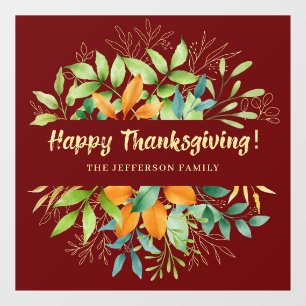 Vinilos Para Cristales El otoño del día de Acción de Gracias deja flote l